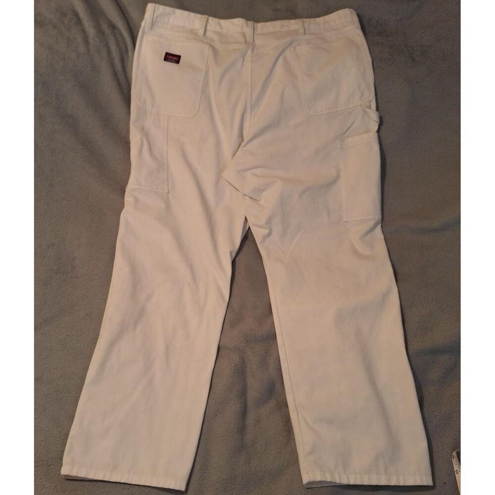 WRANGLER Workwear White Jeans Men 44x32 Painters Carpenters Pants - Picture 11 of 12